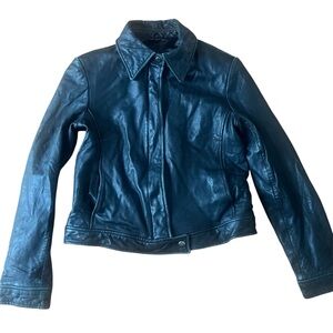 Women's Vintage Black Leather Jacket Winlit New York sz Md.
